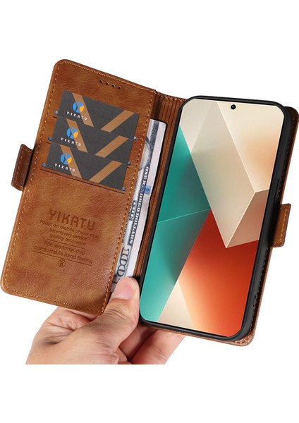 Xiaomi Redmi Note 13 5g Deri Cüzdan Katlanır Standlı Telefon Kapağı (Yurt Dışından)