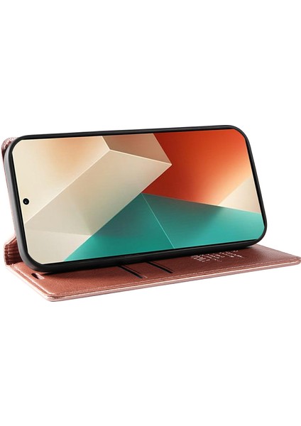 Xiaomi Redmi Note 13 5g Litchi Doku Deri Cüzdan Telefon Kapağı (Yurt Dışından)