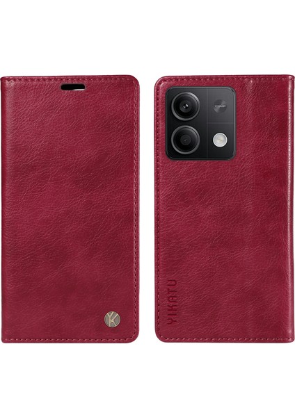 Xiaomi Redmi Note 13 5g Litchi Doku Deri Cüzdan Telefon Kapağı (Yurt Dışından)