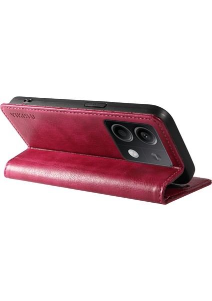 Xiaomi Redmi Note 13 5g Litchi Doku Deri Cüzdan Telefon Kapağı (Yurt Dışından)
