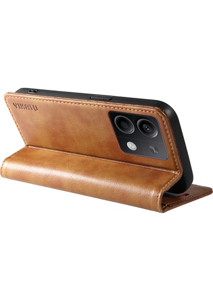 Xiaomi Redmi Note 13 5g Litchi Doku Deri Cüzdan Telefon Kapağı (Yurt Dışından)
