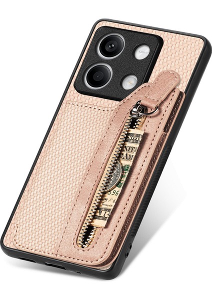 Xiaomi Redmi Note 13 5g Deri+Pc+Tpu Fermuarlı Cüzdan Telefon Kılıfı (Yurt Dışından)