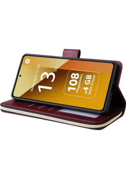 Xiaomi Redmi Note 13 5g Fermuarlı Cüzdan Pu Deri Telefon Kılıfı Askılı (Yurt Dışından)