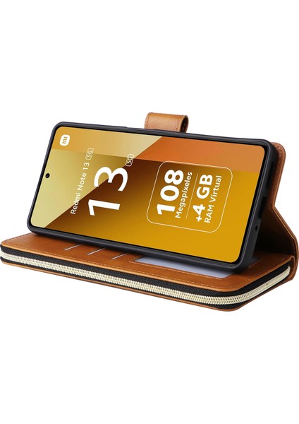 Xiaomi Redmi Note 13 5g Fermuarlı Cüzdan Pu Deri Telefon Kılıfı Askılı (Yurt Dışından)