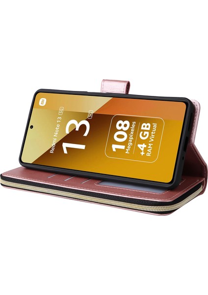 Xiaomi Redmi Note 13 5g Fermuarlı Cüzdan Pu Deri Telefon Kılıfı Askılı (Yurt Dışından)