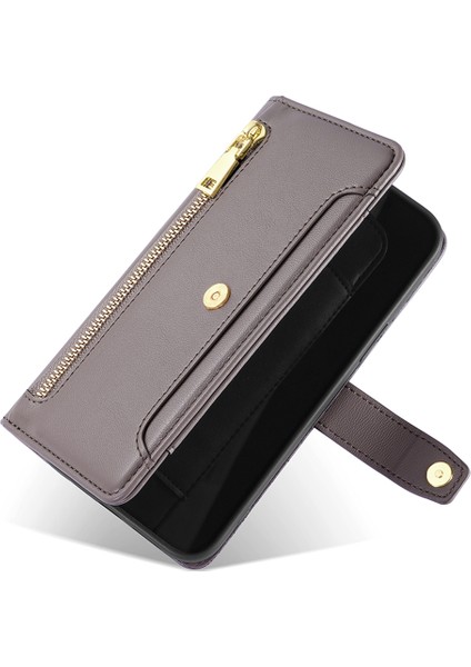 Xiaomi Poco C61 4g Crossbody Cüzdan Fermuarlı Cep Deri Kapak (Yurt Dışından)