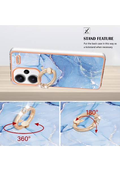 Xiaomi Redmi Note 13 Pro Plus 5g Elektro Kaplama Kickstand Telefon Kapağı (Yurt Dışından)