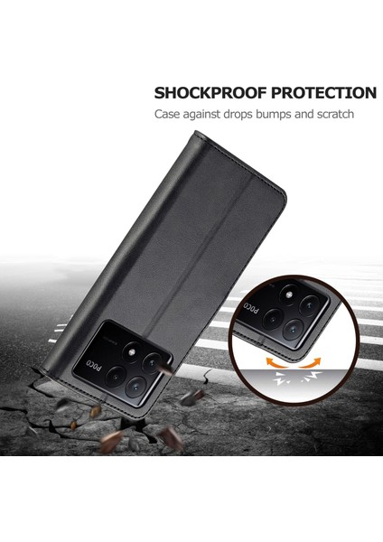 Xiaomi Poco X6 Pro 5g Buzağı Dokulu Deri Cüzdan Flip Telefon Kapağı (Yurt Dışından) indirimleri