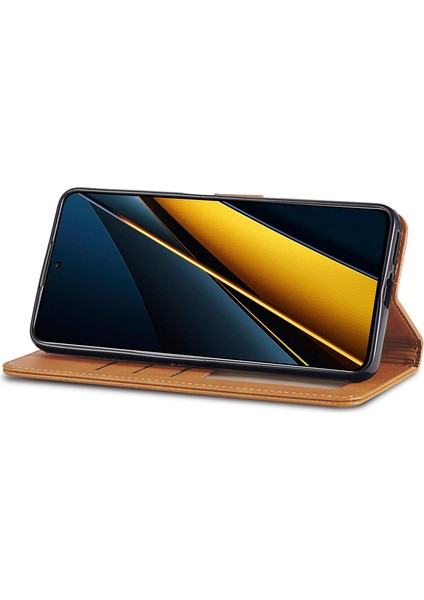 Xiaomi Poco X6 Pro 5g Buzağı Dokulu Deri Cüzdan Flip Telefon Kapağı (Yurt Dışından) fırsatları