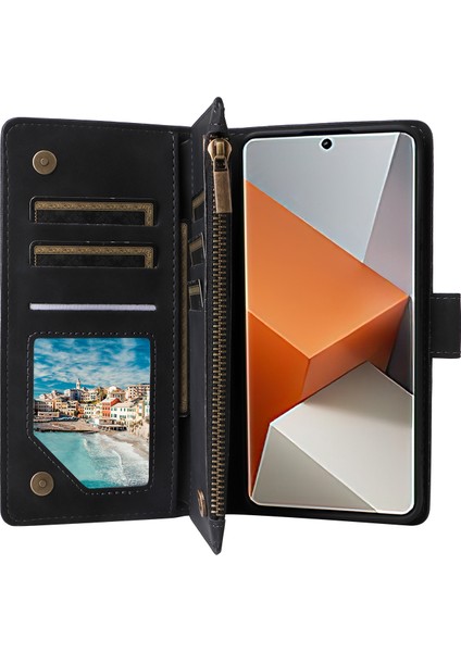 Xiaomi Redmi Note 13 Pro Plus 5g Fermuarlı Cep Pu Deri Telefon Kılıfı (Yurt Dışından)