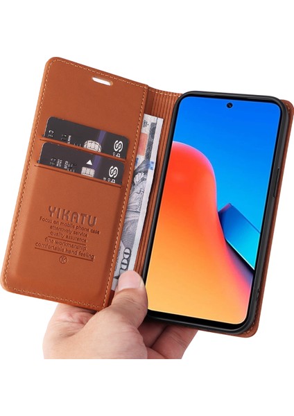 Xiaomi Redmi 12 4g / 5g / Poco M6 Pro 5g Deri Cüzdan Telefon Kılıfı (Yurt Dışından)