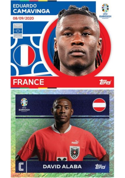 Almanya Euro 2024 Avrupa Şampiyonası Match Attax- 24 Adet Futbolcu Sticker Paketi (144 Adet Sticker)