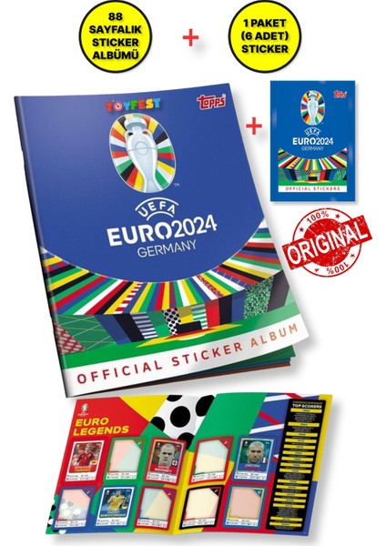 Almanya Euro 2024 Avrupa Şampiyonası Match Attax - Resmi Futbolcu Sticker Dergisi + 6 Adet Sticker