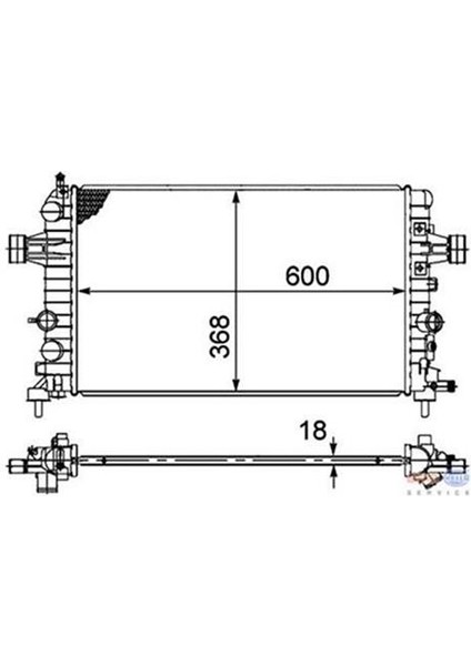 Radyatör Astra H- Zafıra 1.6-1.8 Ac Klimasız Mek 600X368X18