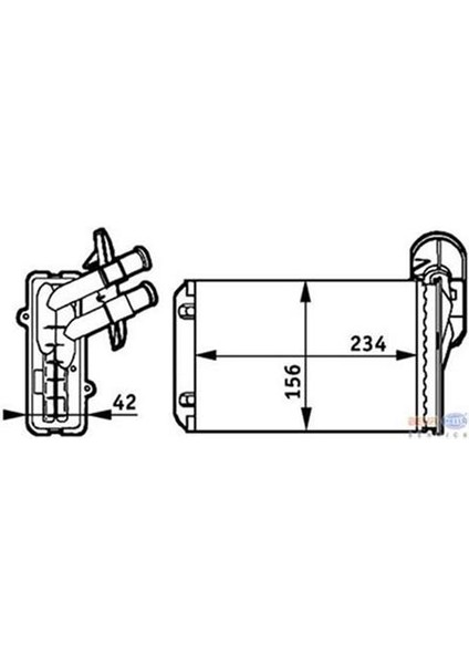 Kalorifer Radyatörü A3-Caddy-Golf-Jetta-Polo-Ibıza-Cordoba-Octavıa-1.4-1.6-1.8-1.9td I-2.0 234X156X
