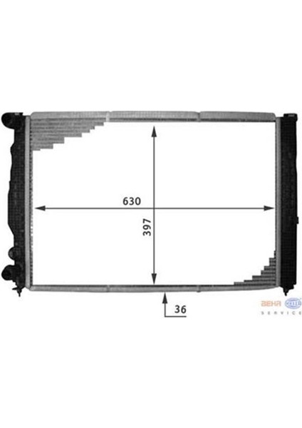 Radyatör Passat-A4-A6-Superb 1.6-1.8-2.4-1.9tdı-2.6-2.3 Vr5-2.0-2.8 Ac Klimasız Mek 630X397X36