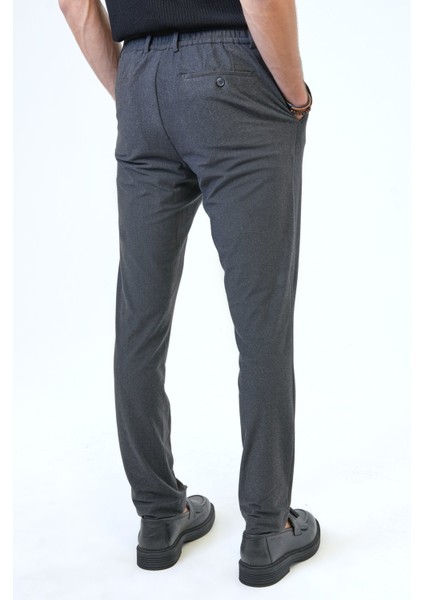 Koyu Gri Slim Fit Beli Lastikli Spor Pantolon fırsatları