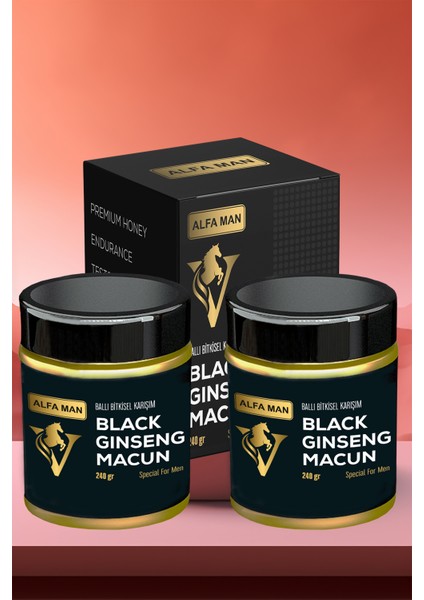 Alfa Man Bitkisel Macun Black  240 Gr Performans Için Macun 2 Kutu