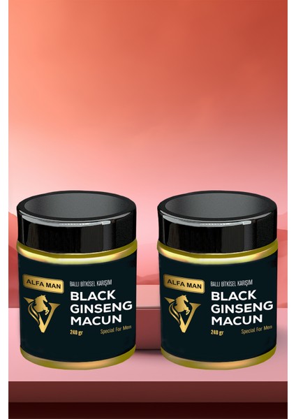 Alfa Man Bitkisel Macun Black  240 Gr Performans Için Macun 2 Kutu