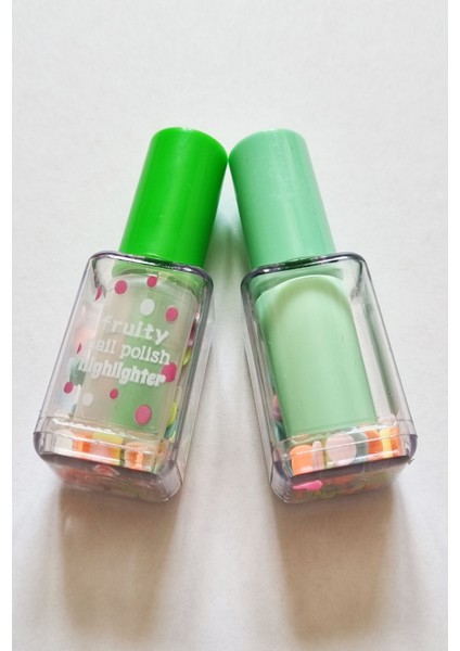 2'li Oje Fosforlu Kalem 1 Neon + 1 Pastel Renk Pullu Oje Fosforlu Kalem