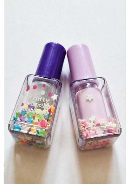 2'li Oje Fosforlu Kalem 1 Neon + 1 Pastel Renk Pullu Oje Fosforlu Kalem