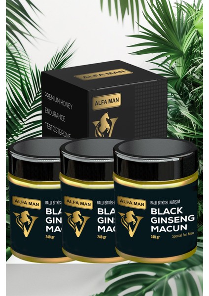 Alfa Man Erkekler Için Güçlendirici Macun Black Ginseng 240 Gr 3 Adet