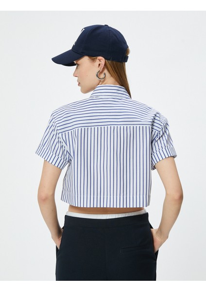 Kısa Kollu Gömlek Crop Düğmeli Klasik Yaka Slim Fit fırsatları