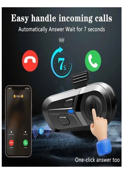 Çelikwork L01 IP67 Su Geçirmez 120 Saat Kullanım 5.3 Bluetooth Motosiklet Kulaklığı Interkom (Yurt Dışından)