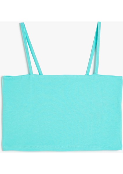 Basic Crop Atlet Ince Askılı Pamuklu