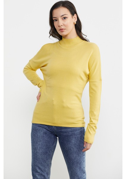 Omuz Detaylı Triko Kazak - Sarı fiyatları