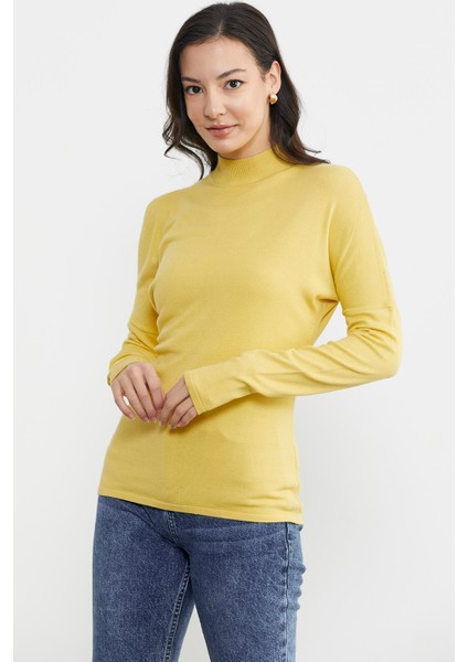 Omuz Detaylı Triko Kazak - Sarı fırsatları