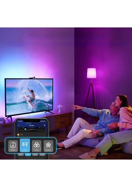 Tv LED Arka Plan Aydınlatması, Dreamview T1 Wifi Tv Arka Plan Aydınlatması, 55-65 Inç Tv ve Pc Için Kameralı, Rgbıc LED Şerit Alexa ve Google Assistant ile Uyumlu (Yurt Dışından)