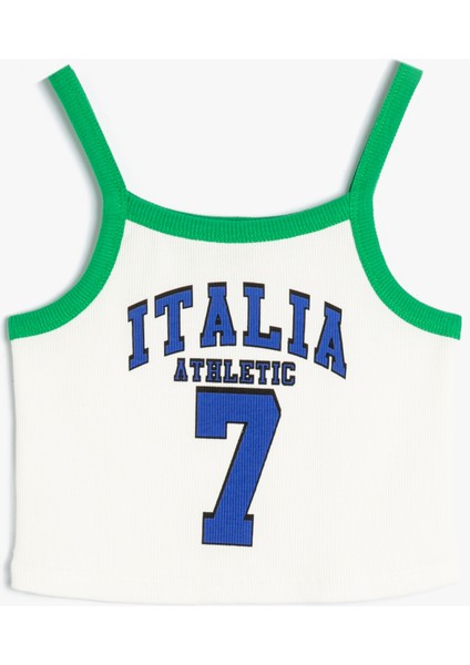 Spor Atlet Askılı Italia Baskı Detaylı modelleri