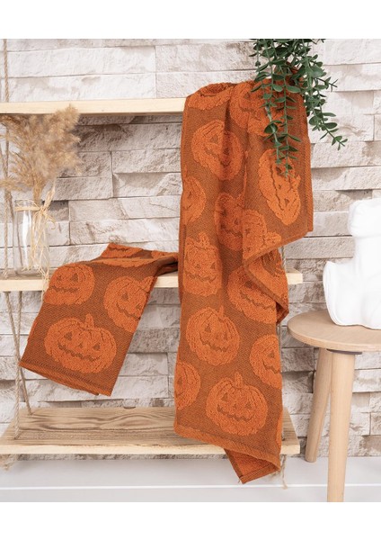 %100 Pamuk Ikili 40X66 cm Halloween Desenli El & Yüz Havlu Seti Baveno