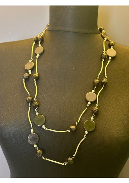 Cam Taşlı Boncuklu Tasarım Kadın Kolye Boy 31 cm fiyatları