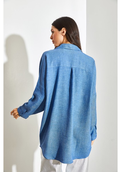 Kadın Flamingo Pul Nakışlı Sofya Keten Gömlek fiyatları