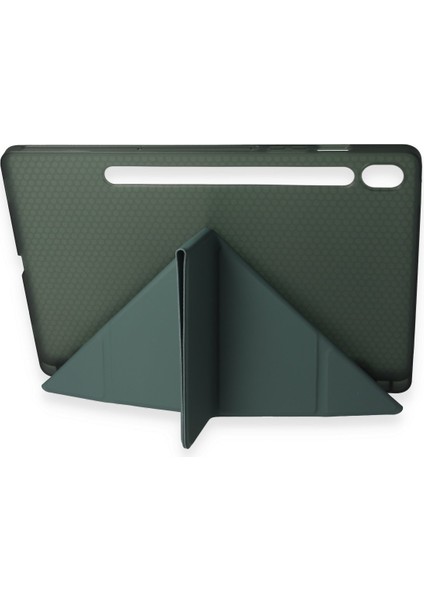 Galaxy X610 Tab S9 Fe Plus 12.4 Kılıf Kalemlikli Mars Tablet Kılıfı - Koyu Yeşil