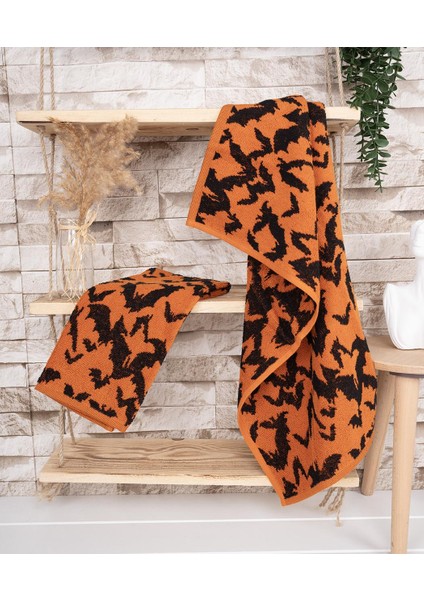 %100 Pamuk Ikili 40X66 cm Halloween Desenli El & Yüz Havlu Seti Baveno
