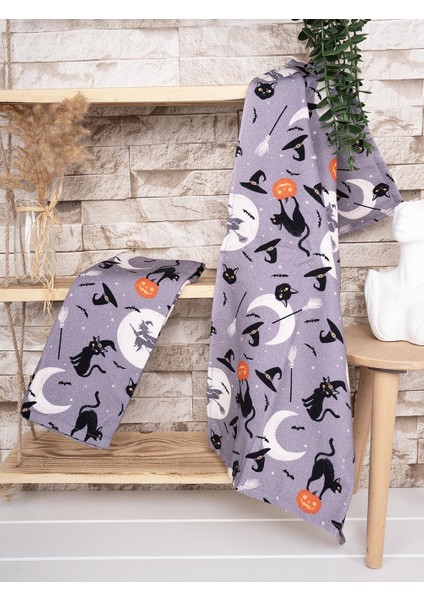 %100 Pamuk Ikili 40X66 cm Halloween Desenli El & Yüz Havlu Seti Baveno