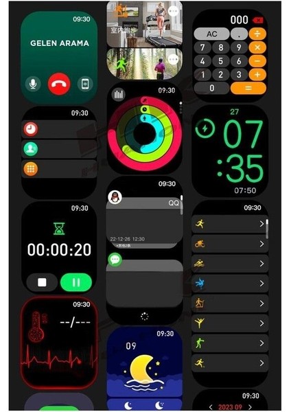 Agm Teknoloji Hk 9 Mini Akıllı Saat  2024 Üretim Ince Bileklere Özel Kadınların Tercihi