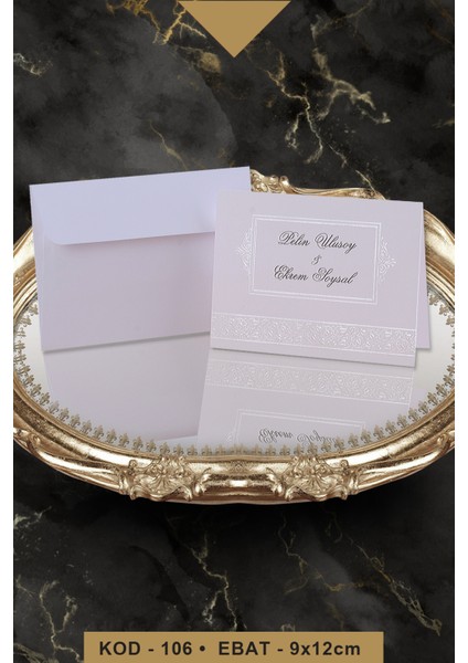 Mini Boy Düğün Nişan Nikah Kına Davetiyesi 106 (100 Adet) Baskı Dahil
