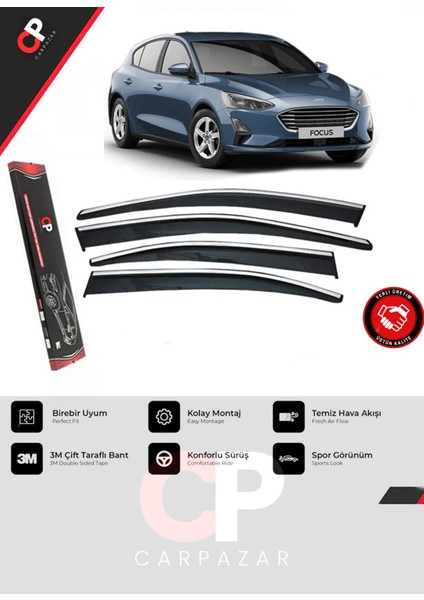 Ford Focus 4 Krom Cam Rüzgarlığı 2019 Sonrası Hb