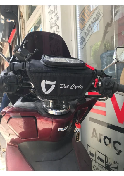 Dot Cycle Telefon Tutuculu Motosiklet Gidon Çantası / Maxi Scooter