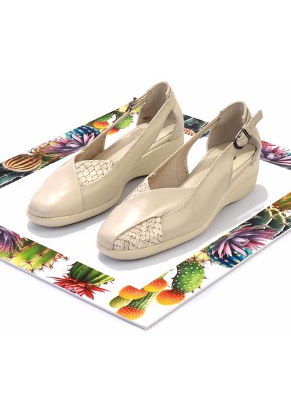 Bej Bej Yılan Hakiki Deri Kadın Casual Ayakkabı K01531200303