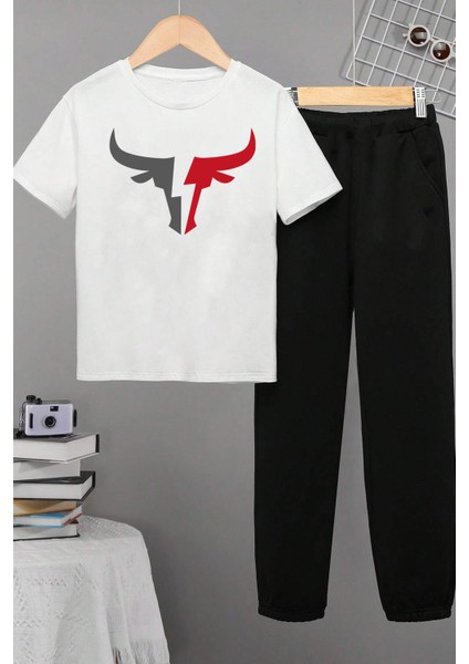 Only Trendwear Çocuk Boğa Baskılı Alt - Üst Eşofman Takımı