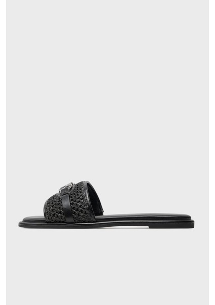 Logolu Hasır Düz Terlik 40S4EBFS1D003 Kadın Terlik 40S4EBFS1D 003 fiyatları