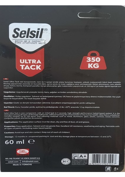 Ultra Tack No Naıl Güçlü Montaj Yapıştırıcı 2X60 ml fiyatları