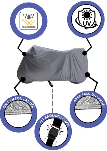 Ultra Shop Sym Jet 14 200I Abs Su Geçirmez Motosiklet Branda 4 Mevsime Uygun Motor Branda
