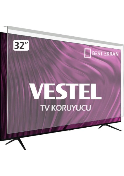 32H9530RB Tv Ekran Koruyucu - Vestel 32" Inç Kırılmaz Tv Ekran Koruyucu Camı