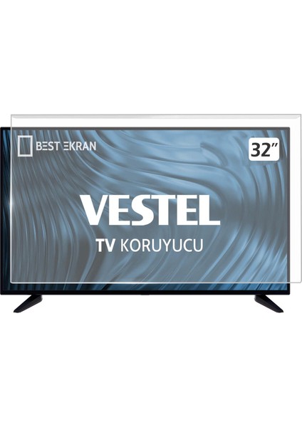 32H9530RB Tv Ekran Koruyucu - Vestel 32" Inç Kırılmaz Tv Ekran Koruyucu Camı